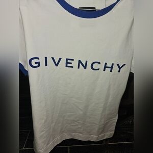 Givenchy White Tee with Blue Logo